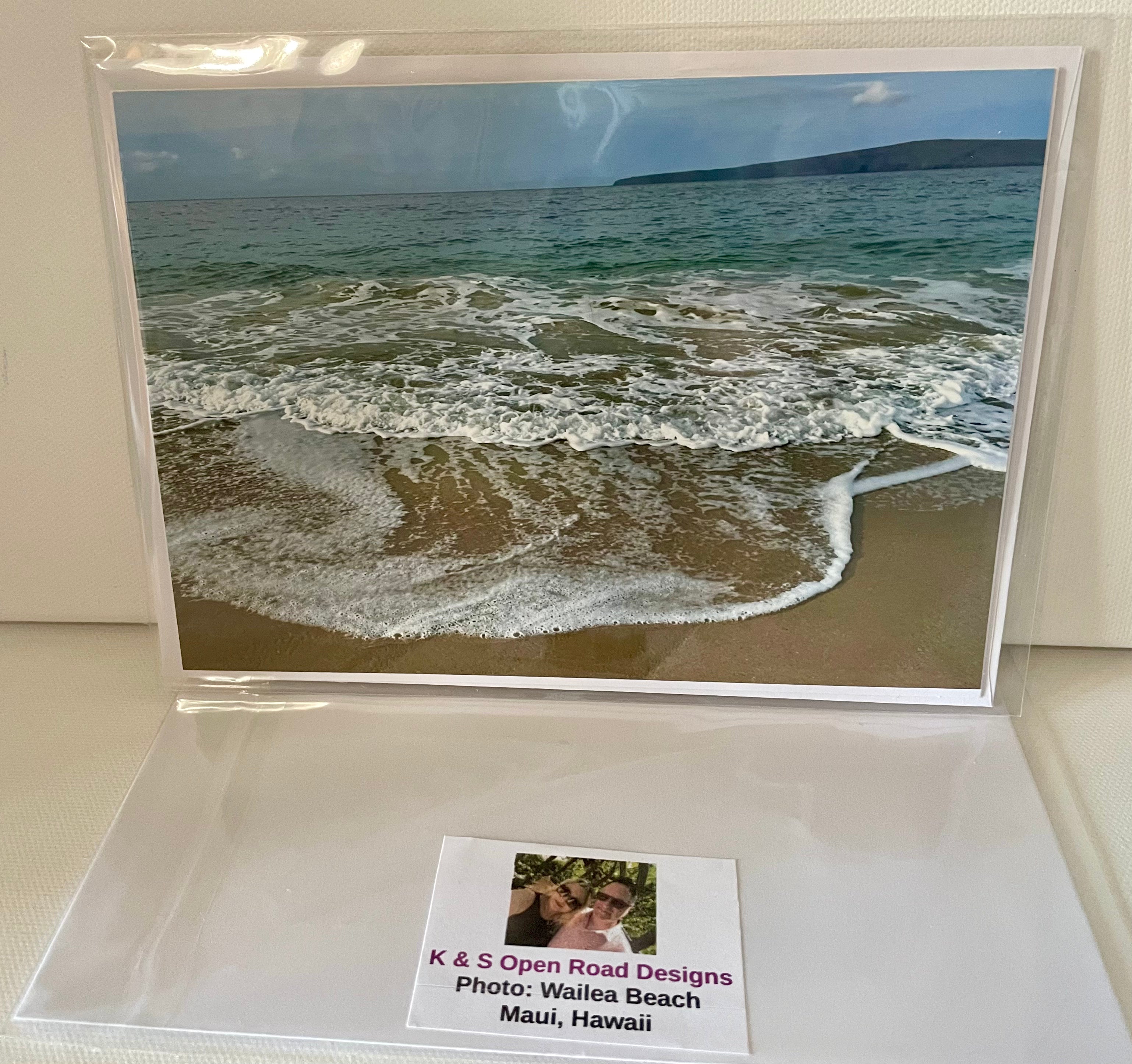 Beautiful Wailea Beach 5x7 Photo on 5x7 Blank Card