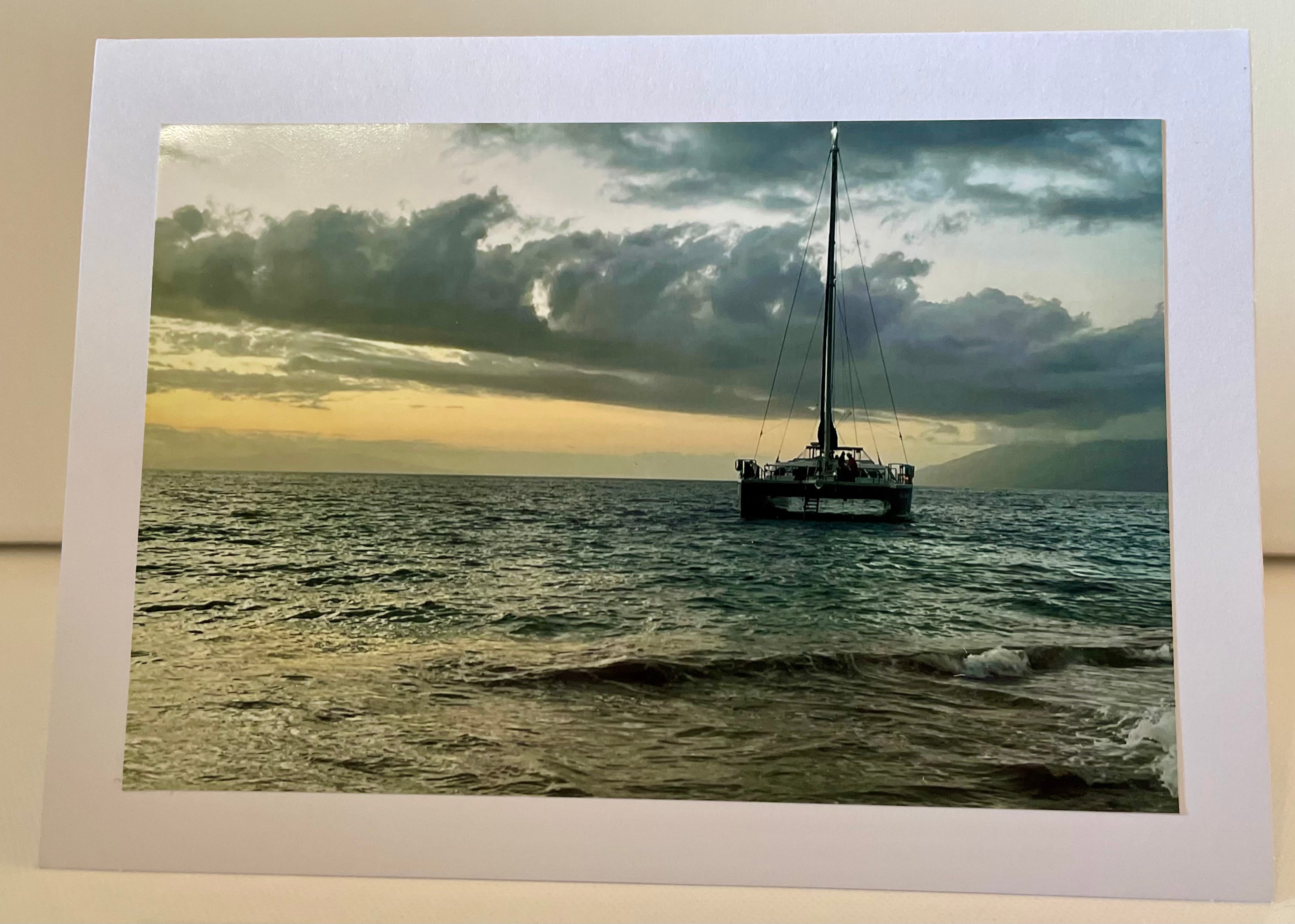 5x7 Blank Greeting Card - Maui Sunset